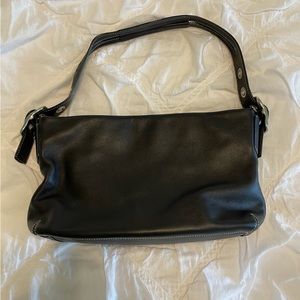 Coach black leather handbag